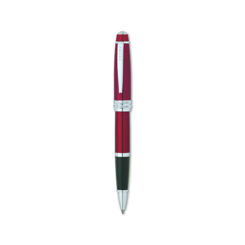 Bailey Roller Ball Pen, Stick, Medium 0.5 mm, Black Ink, Red Barrel