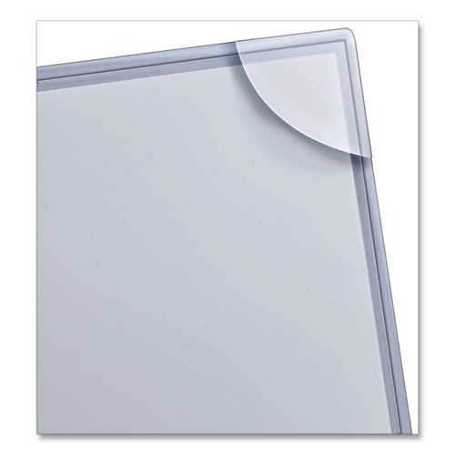 Image of Three-Hole Punched Corner Lock Plastic Sleeves, 9.5 x 11.75, Clear, 4/Pack