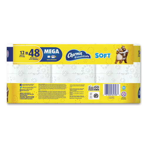 Image of Charmin® Essentials Soft Bathroom Tissue, Septic Safe, 2-Ply, White, 352 Sheets/Roll, 12/Pack