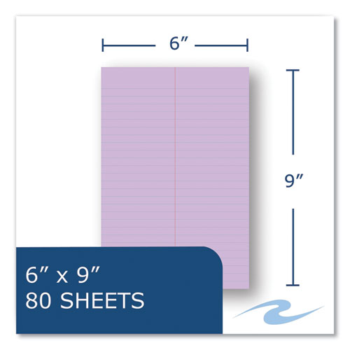Image of Roaring Spring® Enviroshades Steno Notepad, Gregg Rule, White Cover, 80 Orchid 6 X 9 Sheets, 4/Pack