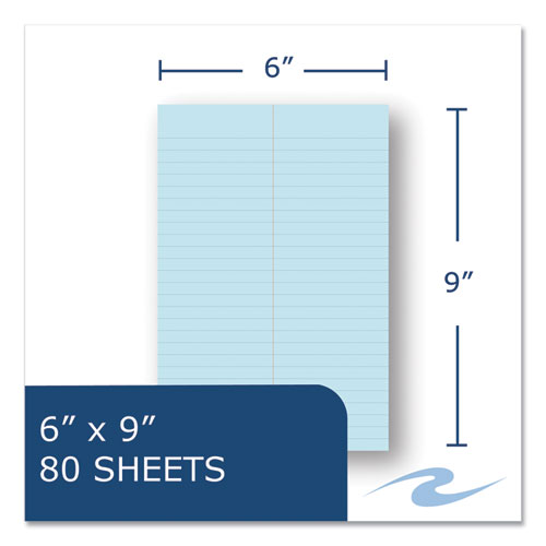 Image of Roaring Spring® Enviroshades Steno Notepad, Gregg Rule, White Cover, 80 Blue 6 X 9 Sheets, 4/Pack