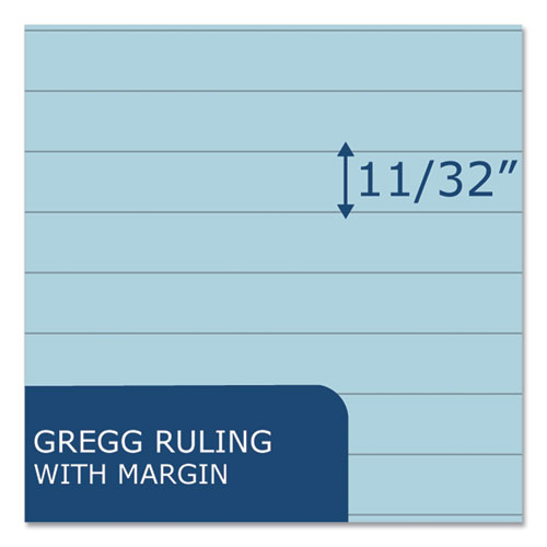 Image of Roaring Spring® Enviroshades Steno Notepad, Gregg Rule, White Cover, 80 Blue 6 X 9 Sheets, 4/Pack