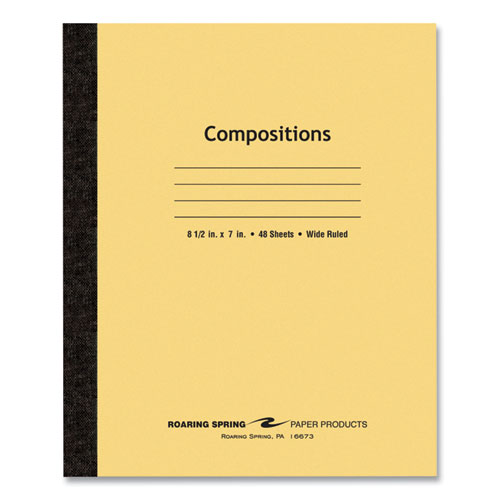 Plain Cover Composition Book, Wide/Legal Rule, Manila Cover, (48) 8.5 x 7 Sheets