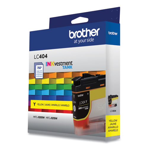 Image of Brother Lc404Ys Inkvestment Ink, 750 Page-Yield, Yellow