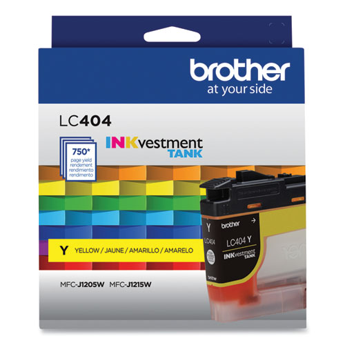 Image of Brother Lc404Ys Inkvestment Ink, 750 Page-Yield, Yellow