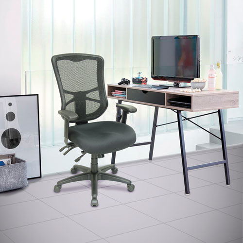 Image of Alera® Elusion Series Mesh High-Back Multifunction Chair, Supports Up To 275 Lb, 17.2" To 20.6" Seat Height, Black