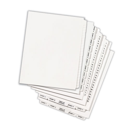 Image of Avery® Blank Tab Legal Exhibit Index Divider Set, 25-Tab, 11 X 8.5, White, 1 Set