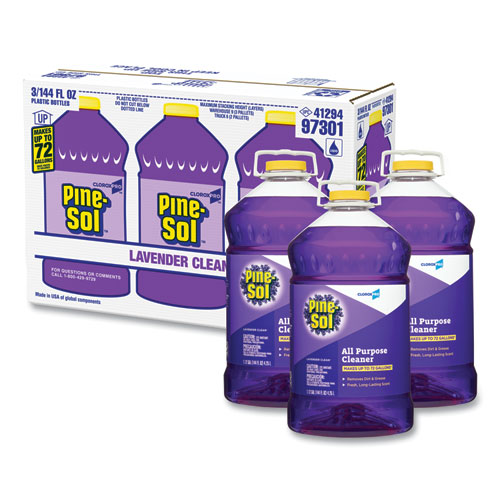 Image of Pine-Sol® All Purpose Cleaner, Lavender Clean, 144 Oz Bottle, 3/Carton