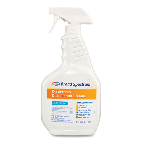 Image of Clorox® Broad Spectrum Quaternary Disinfectant Cleaner, 32 Oz Spray Bottle, 9/Carton