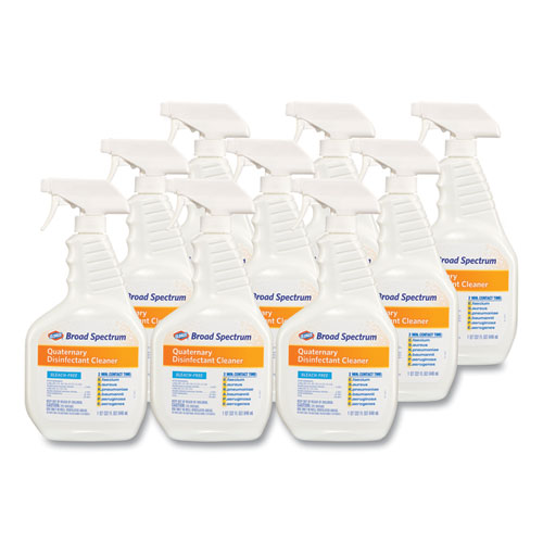 Image of Clorox® Broad Spectrum Quaternary Disinfectant Cleaner, 32 Oz Spray Bottle, 9/Carton