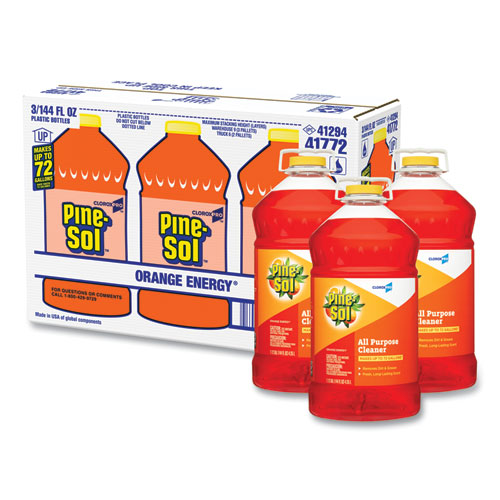 Image of Pine-Sol® All-Purpose Cleaner, Orange Energy, 144 Oz Bottle, 3/Carton