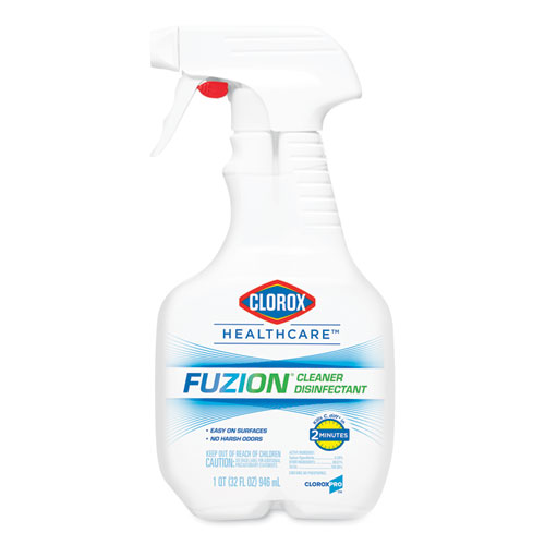 Clorox Healthcare® Fuzion Cleaner Disinfectant, Unscented, 32 Oz Spray Bottle, 9/Carton
