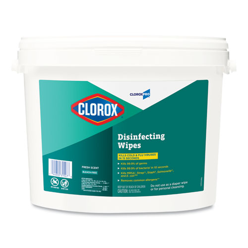 Disinfecting Wipes, 1-Ply, 7 x 8, Fresh Scent, White, 700/Bucket