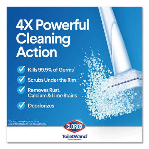 Image of Clorox® Disinfecting Toiletwand Refill Heads, Blue/White, 10/Pack, 6 Packs/Carton