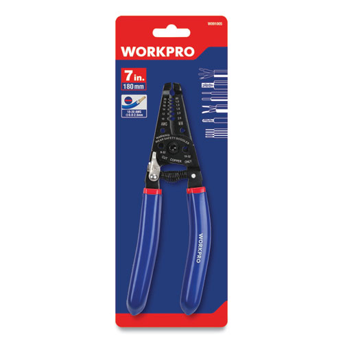 Tapered Nose Spring-Loaded Multi-Purpose Wiring Tool, SAE Bolt, AWG/Metric Wire, 7" Long, Metal, Blue/Red Soft-Grip Handle