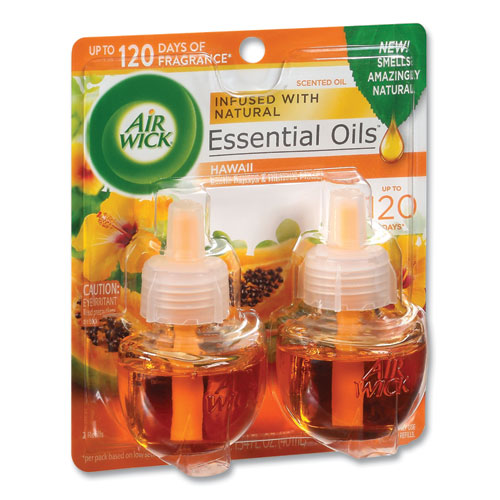 Image of Air Wick® Scented Oil Twin Refill, Hawai'I Exotic Papaya/Hibiscus Flower, 0.67 Oz, 6/Carton