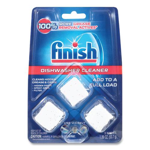 FINISH® Dishwasher Cleaner Pouches, Original Scent, Pouch, 24 Tabs/Pouch, 8/Carton