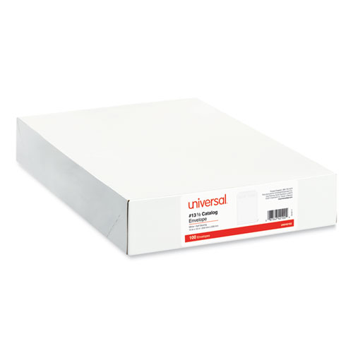 Image of Universal® Self-Stick Open End Catalog Envelope, #13 1/2, Square Flap, Self-Adhesive Closure, 10 X 13, White, 100/Box