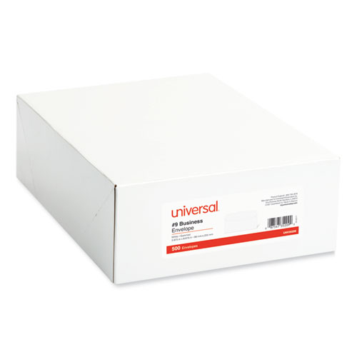 Image of Universal® Open-Side Business Envelope, #9, Square Flap, Gummed Closure, 3.88 X 8.88, White, 500/Box