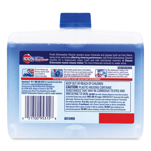 Image of Finish® Dishwasher Cleaner, Fresh, 8.45 Oz Bottle, 6/Carton