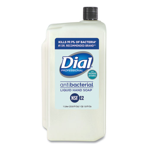 Dial® Professional Antibacterial Liquid Hand Soap with Moisturizers Refill for 1 L Liquid Dispenser, Pleasant, 1 L, 8/Carton