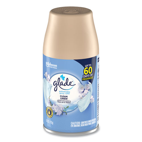 Image of Glade® Automatic Air Freshener, Clean Linen, 6.2 Oz, 6/Carton