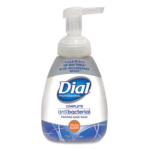 Dial® Professional Antibacterial Foaming Hand Wash, Original, 7.5 oz Pump, 8/Carton
