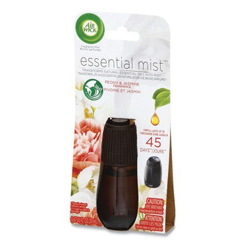 Image of Air Wick® Essential Mist Refill, Peony And Jasmine, 0.67 Oz Bottle, 6/Carton