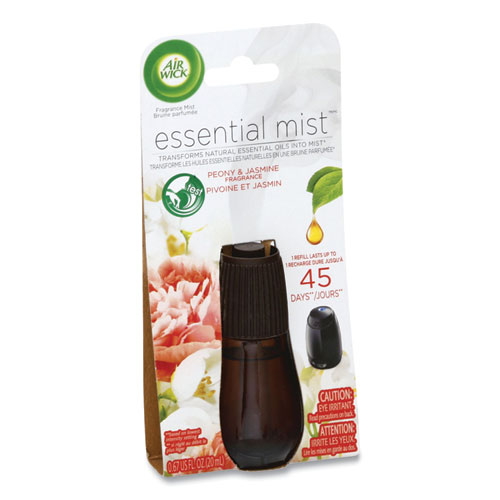 Image of Air Wick® Essential Mist Refill, Peony And Jasmine, 0.67 Oz Bottle, 6/Carton