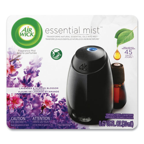 Air Wick® Essential Mist Starter Kit, Lavender and Almond Blossom, 0.67 oz Bottle