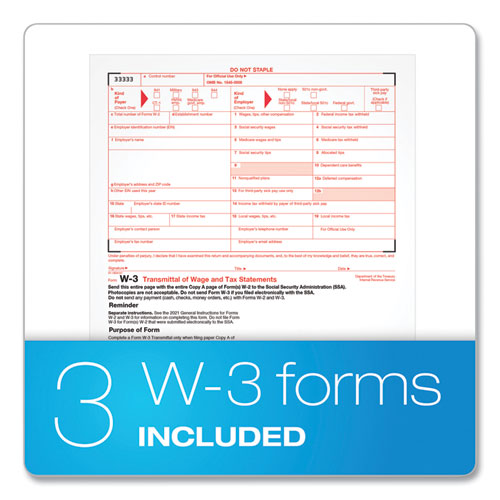 Image of Tops™ W-2 Tax Form For Inkjet/Laser Printers, Fiscal Year: 2022, Six-Part Carbonless, 8.5 X 5.5, 2 Forms/Sheet, 50 Forms Total