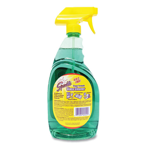Image of Sparkle Green Formula Glass Cleaner, 33.8 Oz Bottle