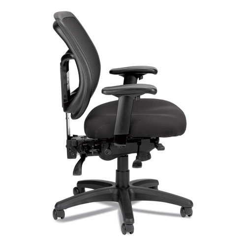 Apollo Multi-Function Mesh Task Chair, Supports Up to 250 lb, 18.9" to 22.4" Seat Height, Silver Seat/Back, Black Base