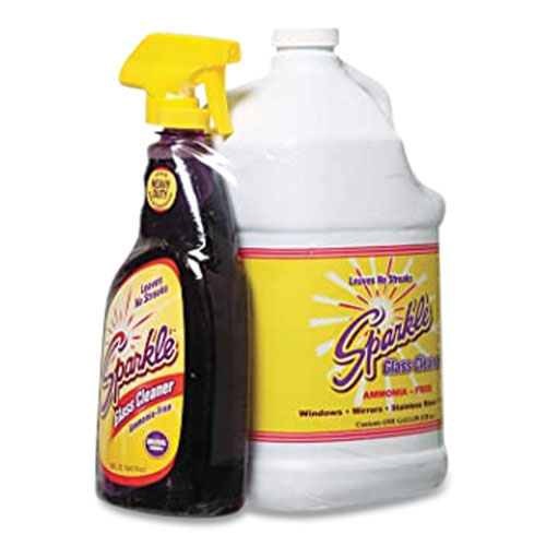 Sparkle Glass Cleaner, One Trigger Bottle and One gal Refill | Weiss Bros.