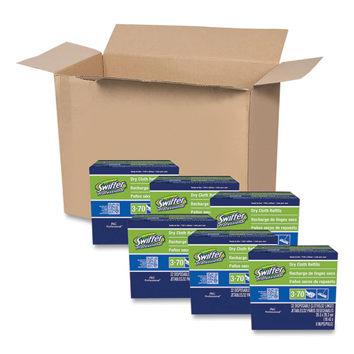 Swiffer® Dry Refill Cloths, White, 10.63 x 8, 32/Box, 6 Boxes/Carton
