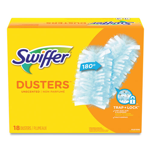 Image of Refill Dusters, Dust Lock Fiber, 2" x 6", Light Blue, 18/Box, 4 Boxes/Carton
