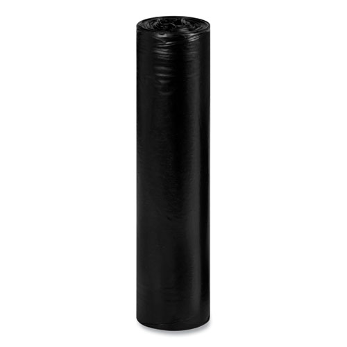 Recycled Low-Density Polyethylene Can Liners for Slim Jim Containers, 23 gal, 1mil, 28 x 45, Black, 15 Bags/Roll, 10 Rolls/CT