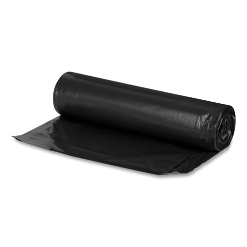 Image of Boardwalk® Recycled Low-Density Polyethylene Can Liners For Slim Jim Containers, 23 Gal, 1Mil, 28 X 45, Black, 15 Bags/Roll, 10 Rolls/Ct