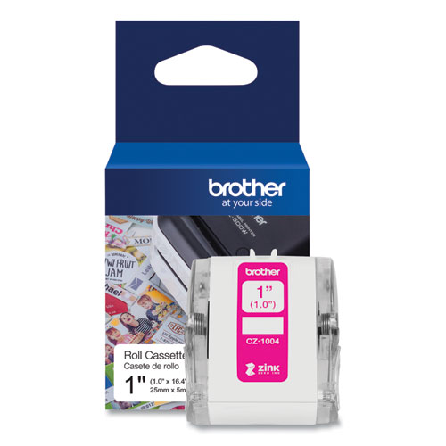 Image of Brother Cz Roll Cassette, 1" X 16.4 Ft, White