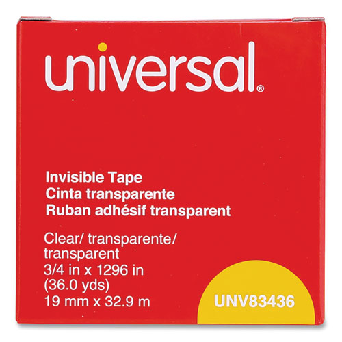 Image of Universal® Invisible Tape, 1" Core, 0.75" X 36 Yds, Clear