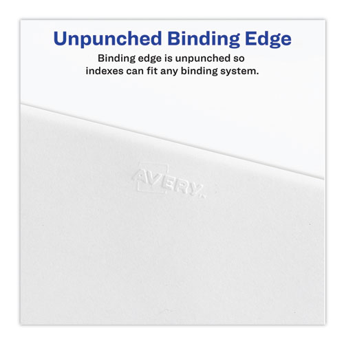 Preprinted Legal Exhibit Side Tab Index Dividers, Avery Style, 10-Tab, 74, 11 x 8.5, White, 25/Pack, (1074)