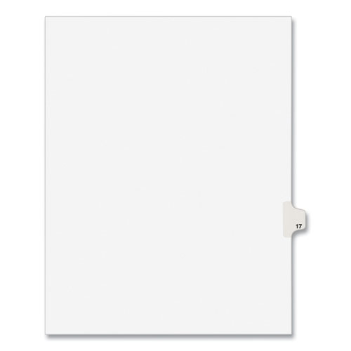 Preprinted Legal Exhibit Side Tab Index Dividers, Avery Style, 10-Tab, 17, 11 x 8.5, White, 25/Pack, (1017)