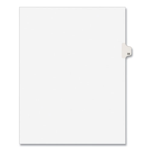Preprinted Legal Exhibit Side Tab Index Dividers, Avery Style, 10-Tab, 33, 11 x 8.5, White, 25/Pack, (1033)