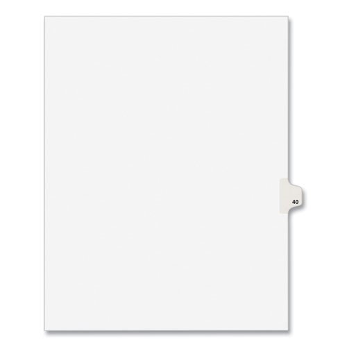 Preprinted Legal Exhibit Side Tab Index Dividers, Avery Style, 10-Tab, 40, 11 x 8.5, White, 25/Pack, (1040)