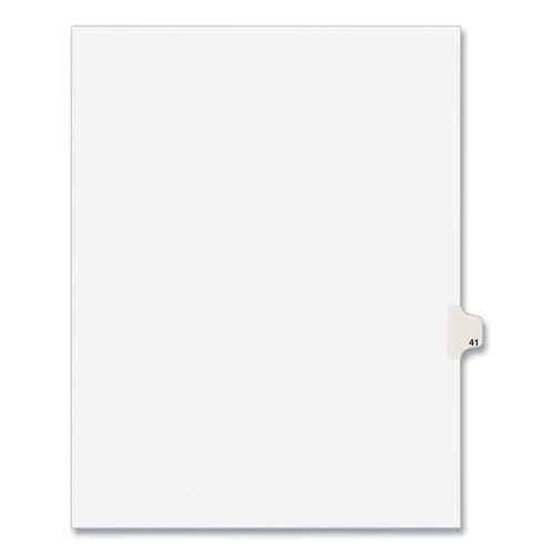 Preprinted Legal Exhibit Side Tab Index Dividers, Avery Style, 10-Tab, 41, 11 x 8.5, White, 25/Pack, (1041)