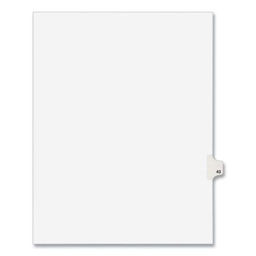 Preprinted Legal Exhibit Side Tab Index Dividers, Avery Style, 10-Tab, 43, 11 x 8.5, White, 25/Pack, (1043)