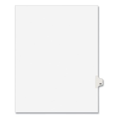 Preprinted Legal Exhibit Side Tab Index Dividers, Avery Style, 10-Tab, 44, 11 x 8.5, White, 25/Pack, (1044)