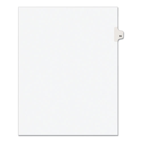 Preprinted Legal Exhibit Side Tab Index Dividers, Avery Style, 10-Tab, 55, 11 x 8.5, White, 25/Pack, (1055)