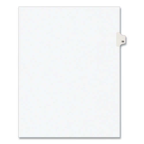 Preprinted Legal Exhibit Side Tab Index Dividers, Avery Style, 10-Tab, 56, 11 x 8.5, White, 25/Pack, (1056)