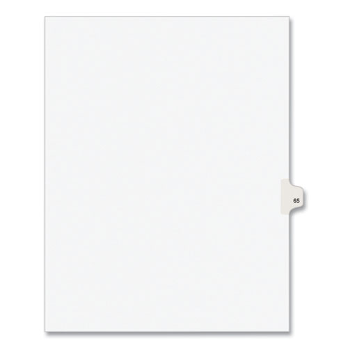Preprinted Legal Exhibit Side Tab Index Dividers, Avery Style, 10-Tab, 65, 11 x 8.5, White, 25/Pack, (1065)